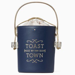kate spade steal spotlight champagne bucket bag purse new with tags